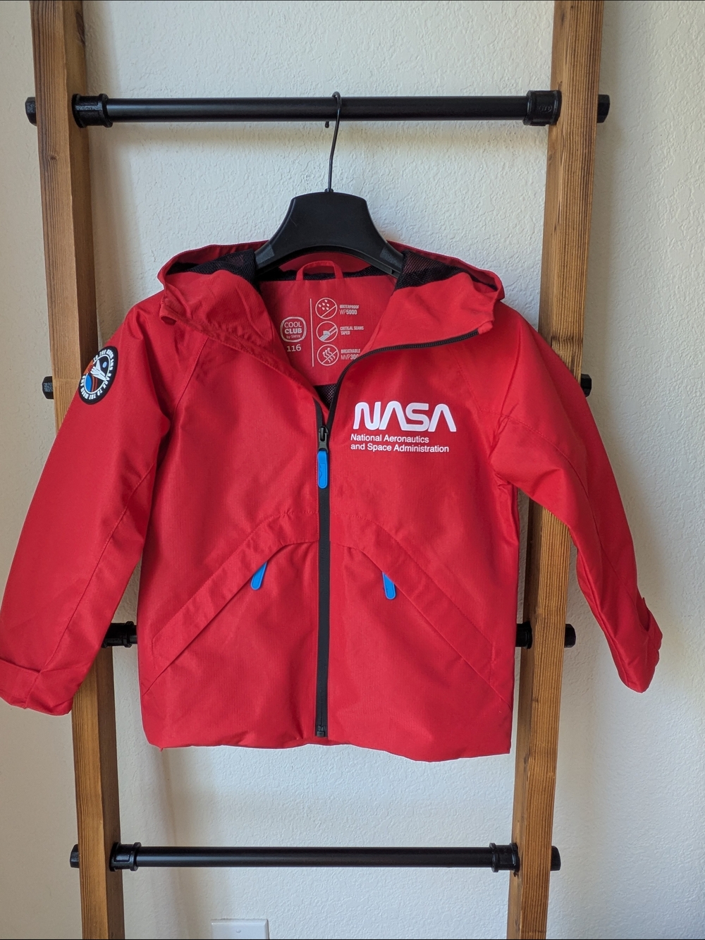 Kids' Red Hooded Raincoat - Water-Resistant Jacket